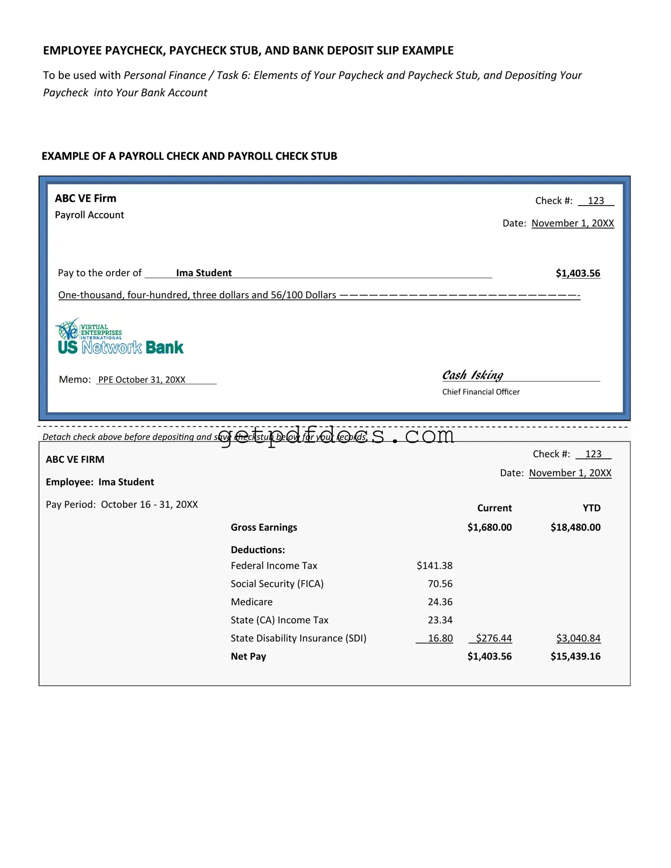Fill in a Valid Payroll Check Template