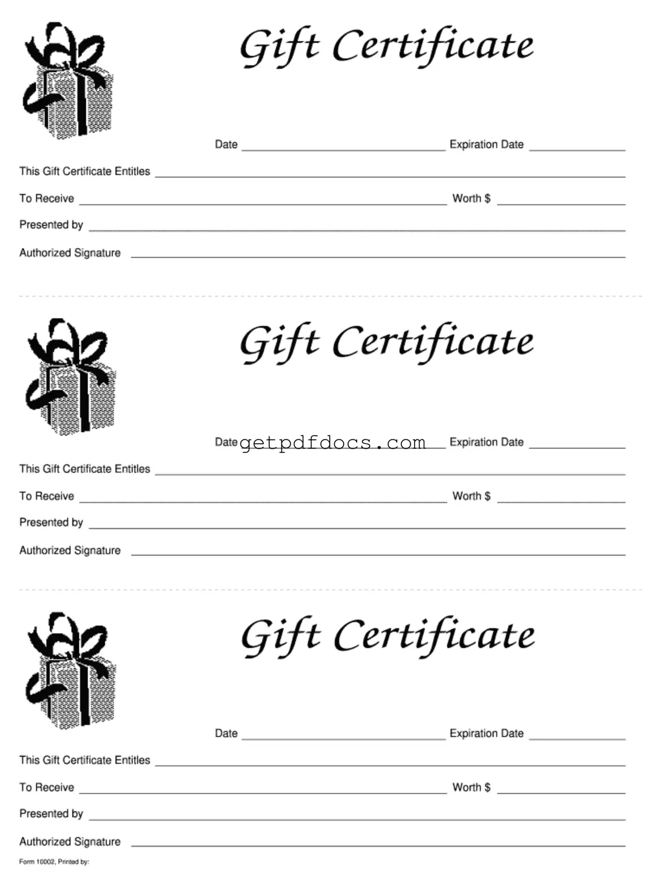 Fill in a Valid Gift Certificate Template
