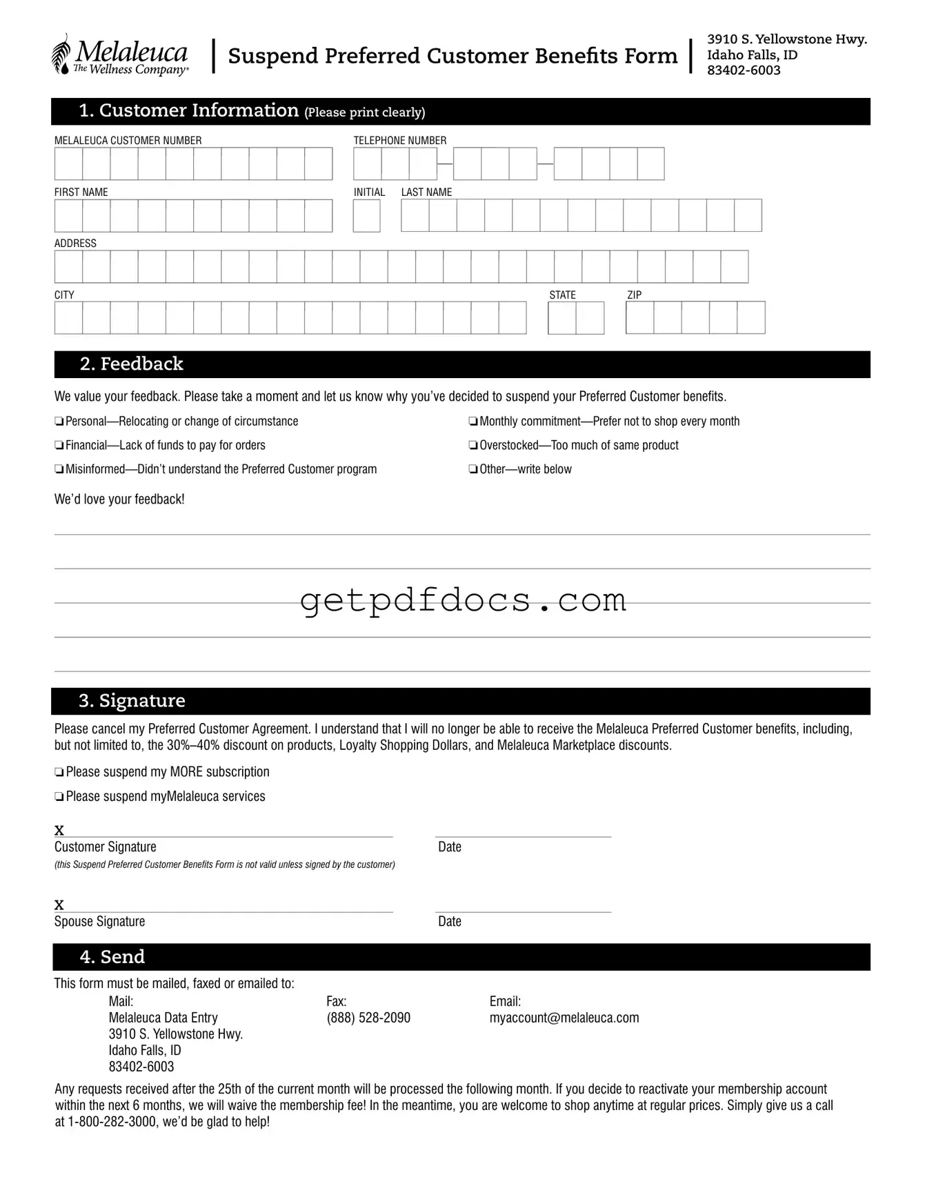 Fill in a Valid Melaleuca Cancellation Template