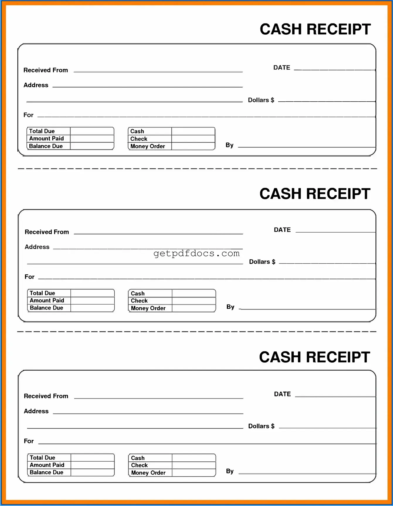 Fill in a Valid Cash Receipt Template