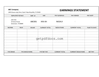 Fill in a Valid Independent Contractor Pay Stub Template