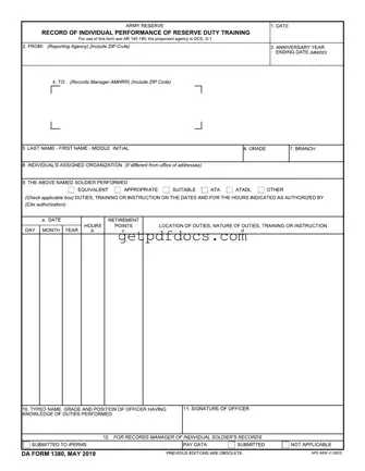 Fill in a Valid Da 1380 Template