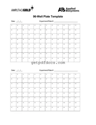Fill in a Valid 96 Well Template