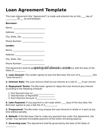 Printable Loan Agreement Template