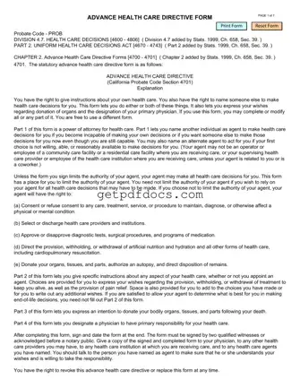 Fill in a Valid California Advanced Health Care Directive Template