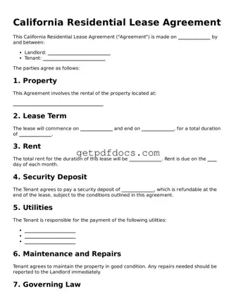 Attorney-Approved Residential Lease Agreement Form for California State
