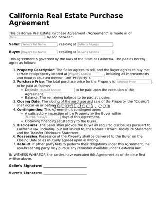 Attorney-Approved Real Estate Purchase Agreement Form for California State
