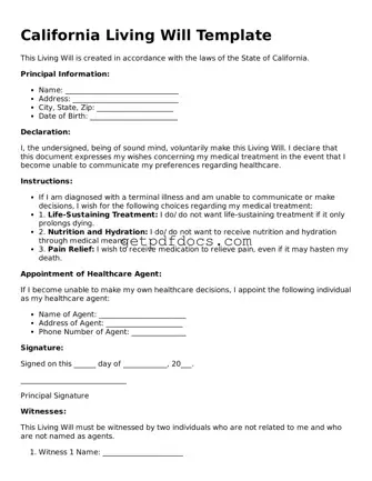 Attorney-Approved Living Will Form for California State
