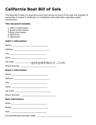Attorney-Approved Boat Bill of Sale Form for California State