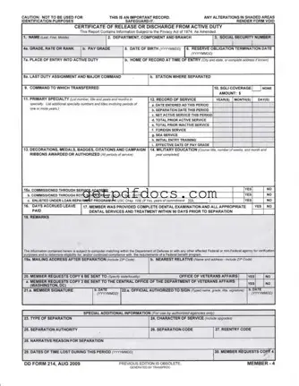 Fill in a Valid Dd 214 Template