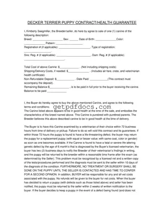 Fill in a Valid Health Guarantee Template