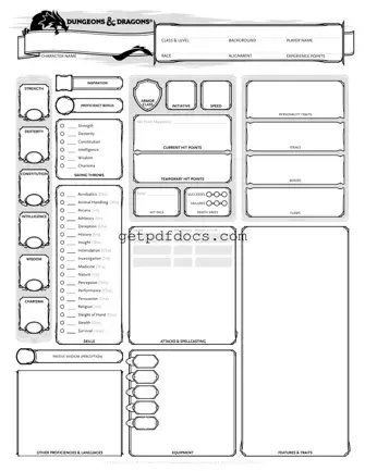 Fill in a Valid Dnd Character Sheet Template