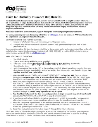 Fill in a Valid EDD DE 2501 Template