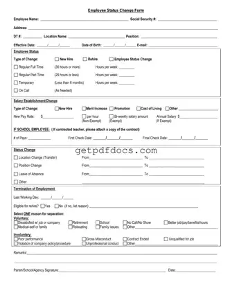 Fill in a Valid Employee Status Change Template