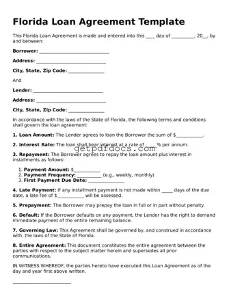 Attorney-Approved Loan Agreement Form for Florida State