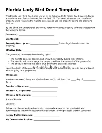 Attorney-Approved Lady Bird Deed Form for Florida State
