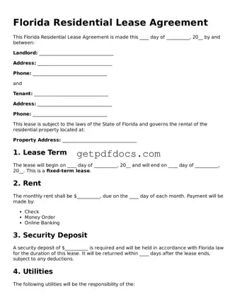 Attorney-Approved Residential Lease Agreement Form for Florida State