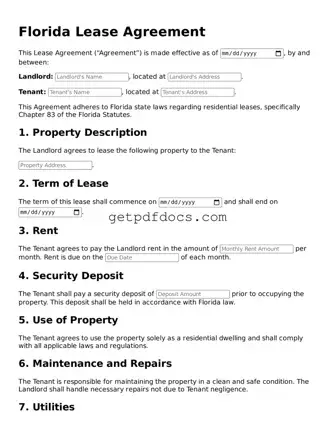 Attorney-Approved Lease Agreement Form for Florida State