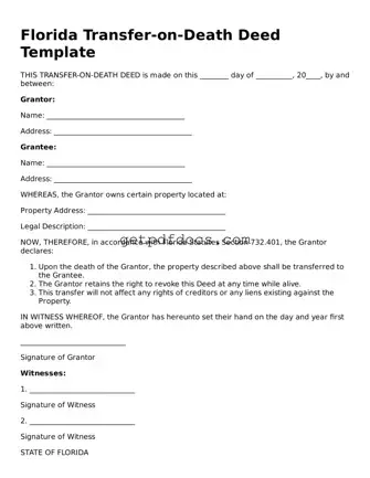 Attorney-Approved Transfer-on-Death Deed Form for Florida State