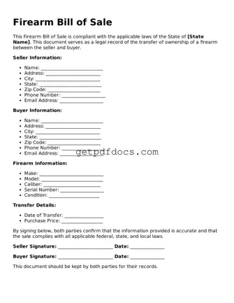 Printable Firearm Bill of Sale Template