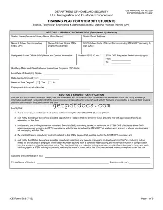 Fill in a Valid ICE I-983 Template