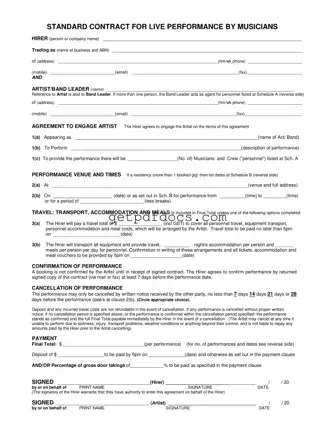 Fill in a Valid Live Performance Contract Template