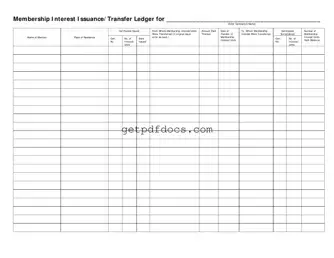 Fill in a Valid Membership Ledger Template