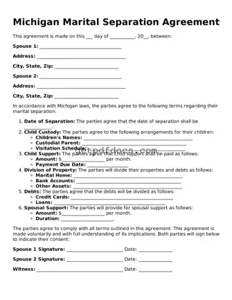 Attorney-Approved Marital Separation Agreement Form for Michigan State
