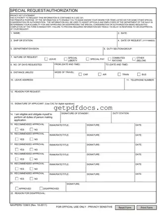 Fill in a Valid Navpers 1336 3 Template