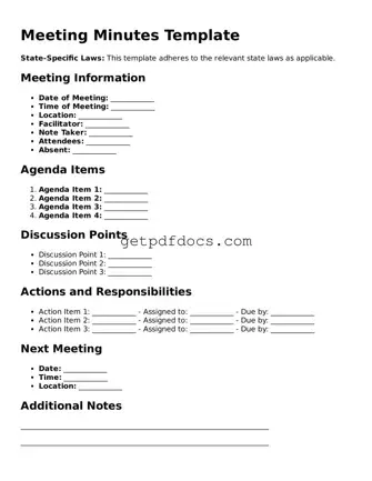 Printable Meeting Minutes Template
