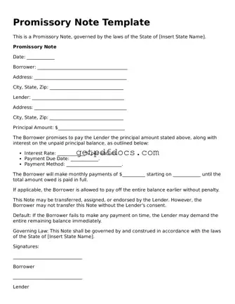 Printable Promissory Note Template
