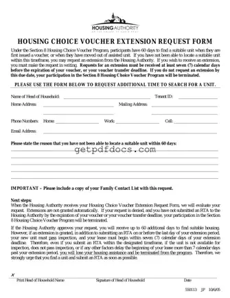 Fill in a Valid Section 8 Voucher Extension Template
