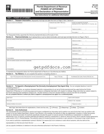 Fill in a Valid Tax POA dr 835 Template