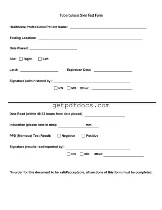 Fill in a Valid Tb Test Template