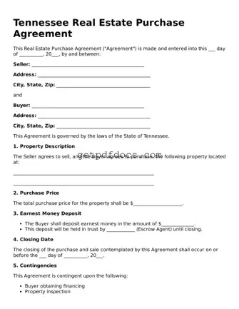 Attorney-Approved Real Estate Purchase Agreement Form for Tennessee State