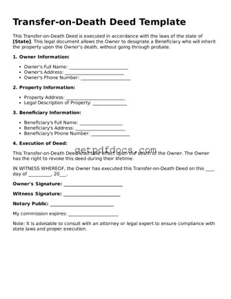Printable Transfer-on-Death Deed Template