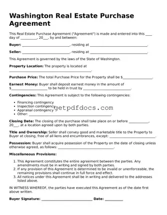 Attorney-Approved Real Estate Purchase Agreement Form for Washington State