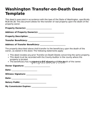 Attorney-Approved Transfer-on-Death Deed Form for Washington State