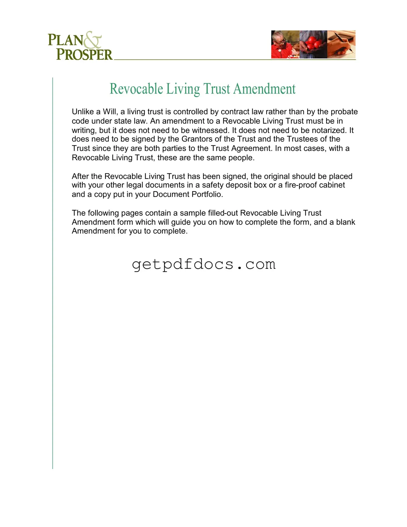 Fill in a Valid Trust Amendment Template